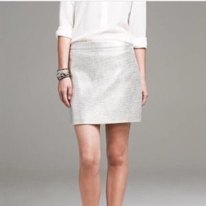 Banana Republic Silver Textured Pebbled Mini Skirt